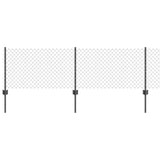 Chainlink Fence with Post 25 x 0.6 m PVC-Coated Steel Grey Mesh 3336274