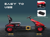 Children Pedal Go Kart, Kids Ride On Racer with Adjustable Seat, Inflatable Rubber Tyres, Handbrake, T3398P422370