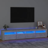 TV Cabinet with LED Lights Concrete Grey 210x35x40 cm 3152733
