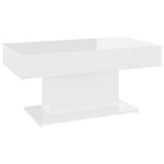 ZNTS Coffee Table High Gloss White 96x50x45 cm Engineered Wood 806837