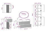 4 Piece Bathroom Cabinet Set ARNHEM Grey Sonoma Engineered Wood 3417933