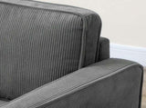Small Two-Seater Corduroy Sofa - Grey T3398P330361