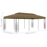 ZNTS Garden Gazebo 6x3x2.7 m Taupe 180 g/m² 312230