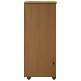 Rolling Cabinet Honey Brown 34 x 39 x 93.5 cm Solid Pine Wood 42028364