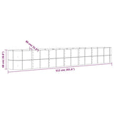 Garden Raised Bed Powder-coated Steel 512x80x68 cm Grey 318974