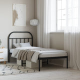 Bed Frame Black Powder-coated Steel Single Bed Frame 353628