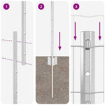 Fence with Posts Silver 1 x 25 m Steel 3336199