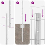 Fence and Post Silver 1.2 x 10 m Steel 3336218