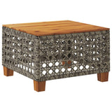 Garden Table Grey 55x55x36 cm Poly Rattan Acacia Wood 365930