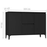 Sideboard Black 102x35x70 cm Engineered Wood 806113