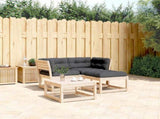 3 Piece Garden Sofa Set with Cushions Solid Wood Pine 3216990