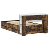 Bed Frame with Storage Smoked Oak 80 x 200 cm Engineered Wood 3433916