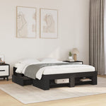 ZNTS Bed Frame without Mattress Black 120x200 cm Engineered Wood 3295479