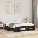 ZNTS Bed Frame without Mattress Black 120x200 cm Engineered Wood 3295479