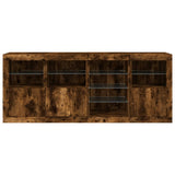 Sideboard with LED Lights Smoked Oak 164x37x67 cm 3209055