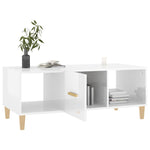 ZNTS Coffee Table High Gloss White 102x50x40 cm Engineered Wood 812696