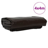 Tarpaulin 650g / m Brown 4 x 4 m Canvas with PVC Coating 42017710