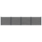 Fence Panel 4 pcs WPC and Aluminium Grey 3429468