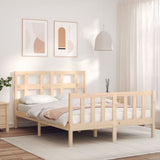 Bed Frame without Mattress Double Solid Wood Pine 3192986