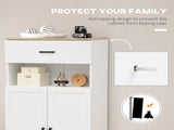Freestanding Kitchen Cupboard, Nordic Storage Cabinet with Drawer, Doors and Open Countertop for T3398P344628