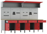 Work Cabinet Set with Drawer with Storage Manual 10 pcs Red 3321487