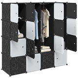 Storage Cube Organiser with 16 Cubes and Hanging Rods PP 4019584