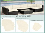 Replacement Cushion Covers for Garden Sofa Set, Garden Rattan Sofa Cushion Polyester Cover T3398P314187