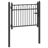 Fence Gate HORST 100 x 75 cm Metal Black Lockable 42034063