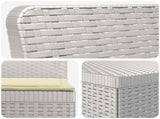 5-Seater Garden Sofa with Cushions Rattan Look PP White 3444042