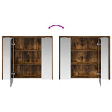 Bathroom Mirror Cabinet Smoked Oak 73.5 x 16 x 62.5 cm 889171