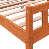 Bed Frame without Mattress Wax Brown 150x200 cm King Size Solid Wood Pine 844398