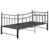 Pull-out Sofa Bed Frame without Mattress Black Metal 90x200 cm 324782