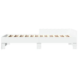 Bed Frame without Mattress White 75x190 cm Small Single Engineered Wood 849593