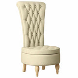 Slipper Chair Cream 56.5 x 70 x 110 cm Fabric 42020684