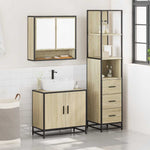 3 Piece Bathroom Furniture Set Sonoma Oak Engineered Wood 3301156