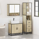 3 Piece Bathroom Furniture Set Sonoma Oak Engineered Wood 3301156
