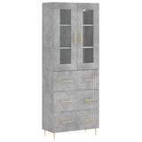 Highboard Concrete Grey 69.5x34x180 cm Engineered Wood 3198397
