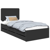 Bed Frame with Drawer Black 90 x 190 cm Engineer Wood 3412638
