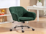 Velvet-Feel Office Chair - Dark Green T3398P424989