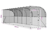 Against Wall Chicken Coop Silver 600 x 100 x 215 cm 3434707