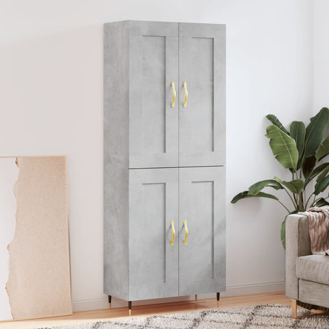 Highboard Concrete Grey 69.5x34x180 cm Engineered Wood 3199669