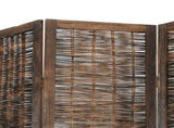 Room Divider 6 Panels Dark Brown Solid Wood Paulownia 358665