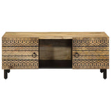 Coffee Table Black 100x54x40 cm Solid Rough Wood Mango 4018640
