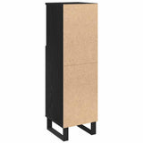 Bathroom Cabinet Black Oak 30 x 30 x 100 cm Engineered Wood 862886
