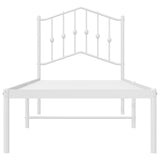 Metal Bed Frame without Mattress with Headboard White 90x200cm 373831