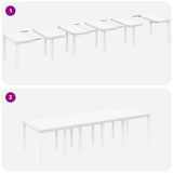 Garden Dining Set 11 pcs White and Light grey 3378764