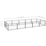 Dog Kennel Black 10 m Steel 3082112