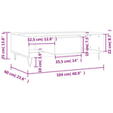 Coffee Table White 104x60x35 cm Engineered Wood 827084