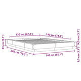 Bed Frame without Mattress Smoked Oak 120x190 cm Small Double 3281235