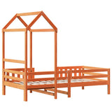 Bed Frame with Roof without Mattress Wax Brown 100x200 cm 3282158